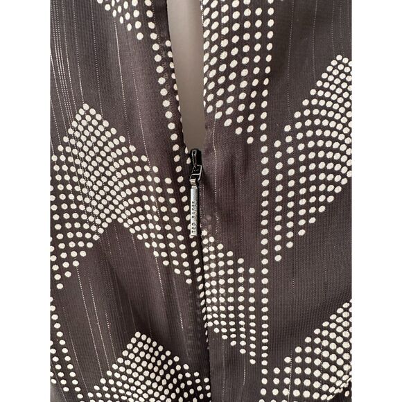 Ted Baker London Atlas Long Sleeve Midi Dress Black Chevron Modest Style size 3 - Picture 13 of 15